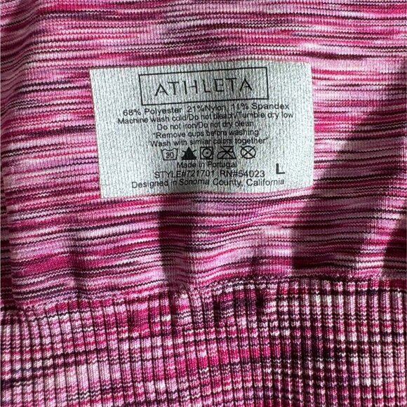 ATHLETA Namaste Raspberry Seamless Activewear Performance Bra Large *NO PADS* - Picture 3 of 3